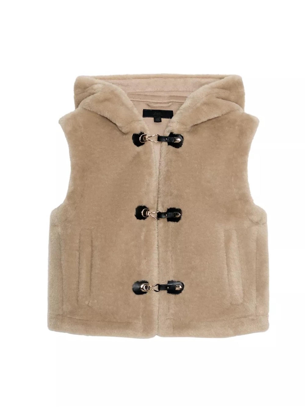 Zara Shearling Vest with Toggle Closures